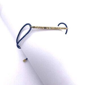 Marc by Marc Jacobs Stretch Blue Cord Gold Tone Bar Bracelet